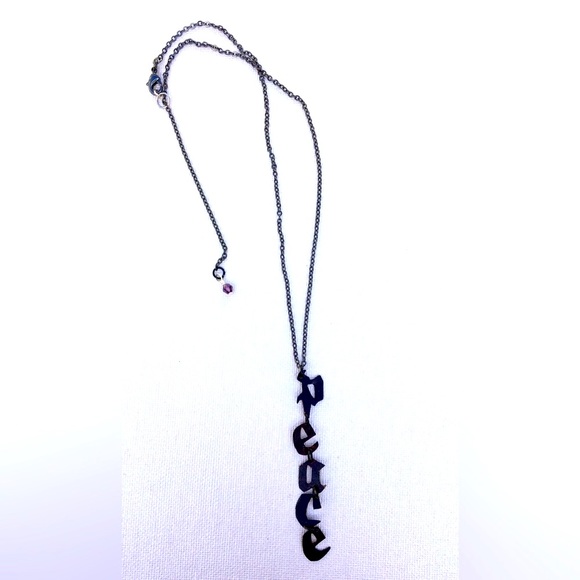 Peace Necklace Handcrafted Brass 16-18 inches long - Picture 9 of 9